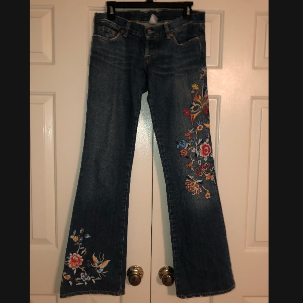Lucky Brand embroidered jeans